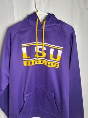 Colosseum Purple LSU Tigers Crewneck Hoodie with Yellow Accents